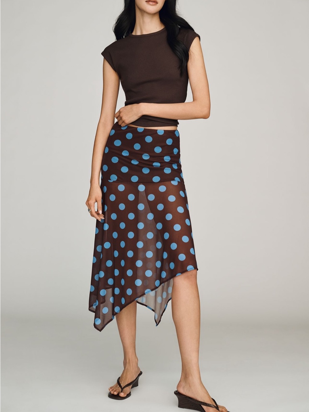 Anthropologie Find Me Now Printed Mesh MIDI Skirt